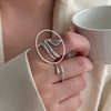 Tide, adjustable ring, simple and elegant design, 2024 years, on index finger, Japanese and Korean