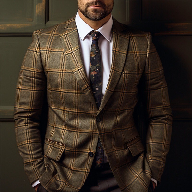 Men's Spring Jackets for Foreign Trade, Casual Printed Double-Button Blazers, Large Size Men's Suits for Commuting, Cross-Border Foreign Trade Men's Spring Jackets for Foreign Trade, Casual Printed Double-Button Blazers, Large Size Men's Suits for Commuting, Cross-Border Foreign Trade