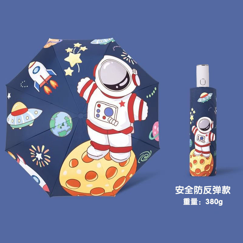 Safety Anti- Recoil Children's Umbrella for Girls and Boys, School Students, Dual-Purpose Foldable Umbrella with Sectional Telescopic Design