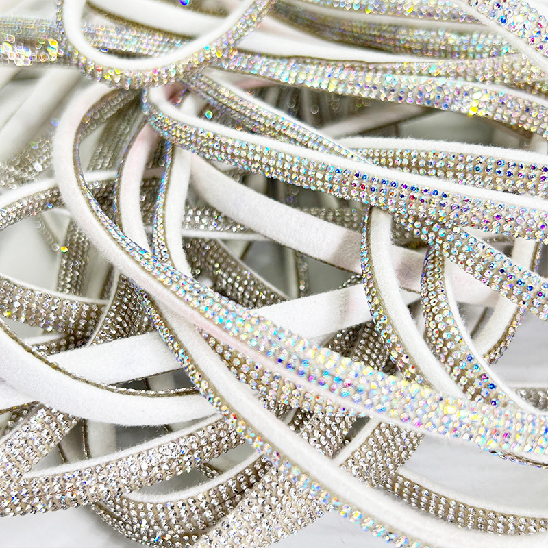 Correa de diamantes cuerda de diamantes accesorios de joyería de bricolaje tira de cordón decoración de lazo cordón accesorios de ropa diamantes de imitación en caliente núcleo de algodón