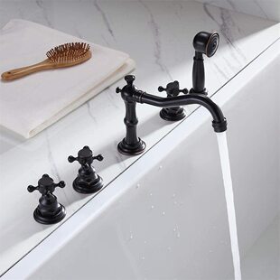 Factory classic brass bathtub five-piece faucet with hand-held shower bathroom shower set simple shower