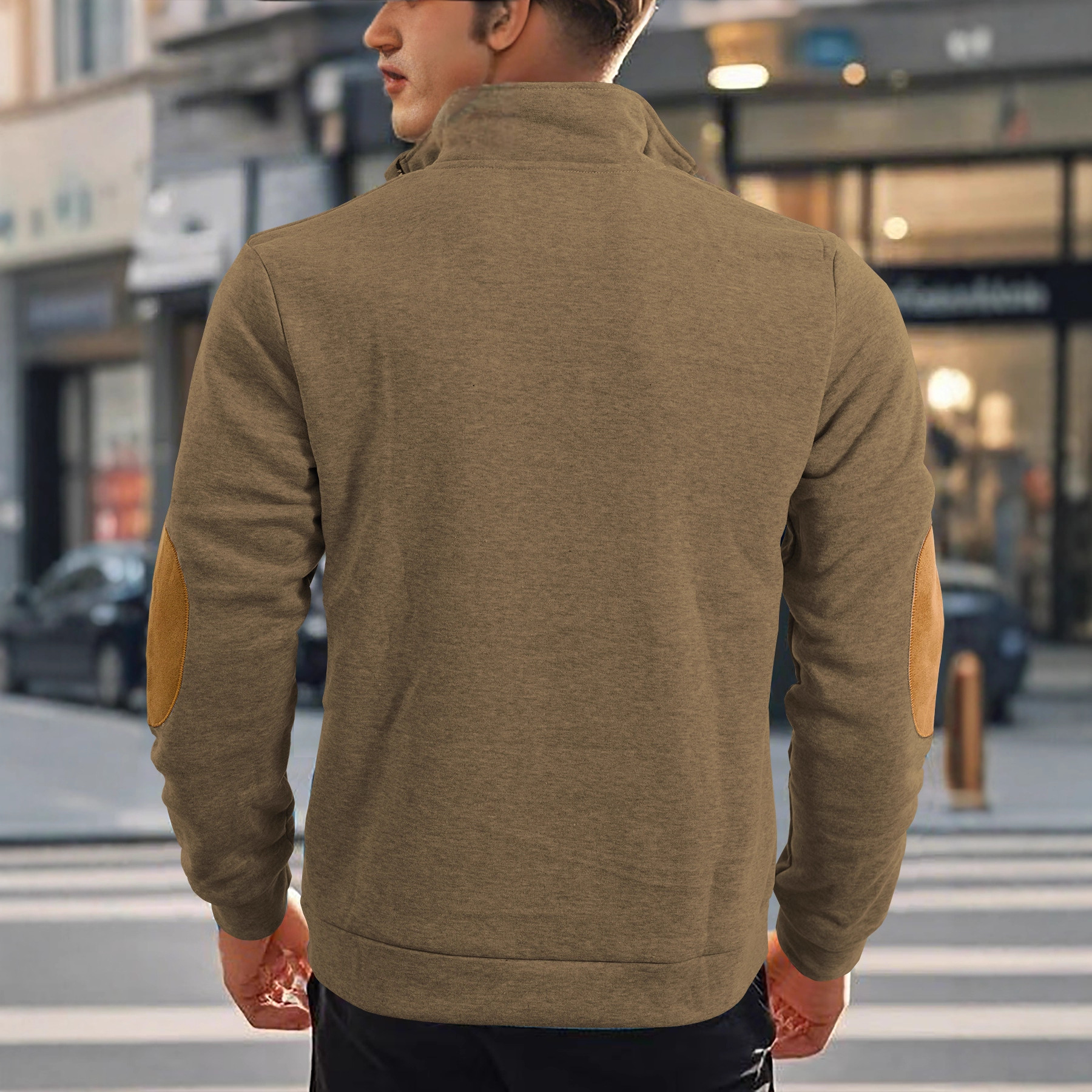 Transfronterizos Amazon TK Hot Sale Otoño Nuevo hombre casual chaqueta con cremallera de cuello Henry chaqueta de estilo americano hombre