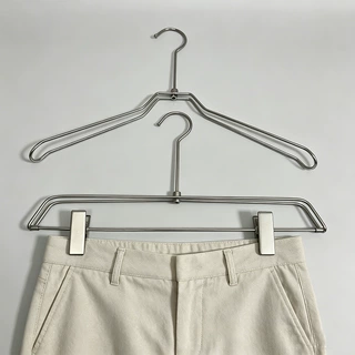 金属裤架衣架防滑夹子服装店成人儿童陈列用可移动旋转跨境轻奢款