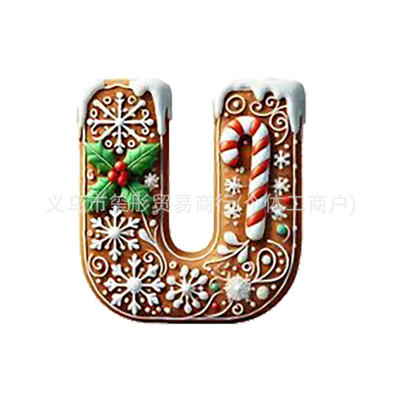 Explosiones transfronterizas de Navidad 26 árboles de Navidad pan de jengibre letras decoraciones mini letras colgante colgante