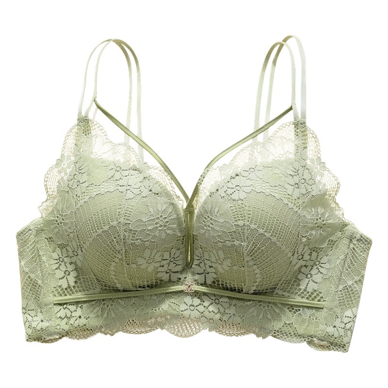Thickened Steamed Bread Cup Underwear Women's Small Breast Artifact Flat Chest Special AA Cup Bra Set Gathered to Show Large Not Empty Cup
