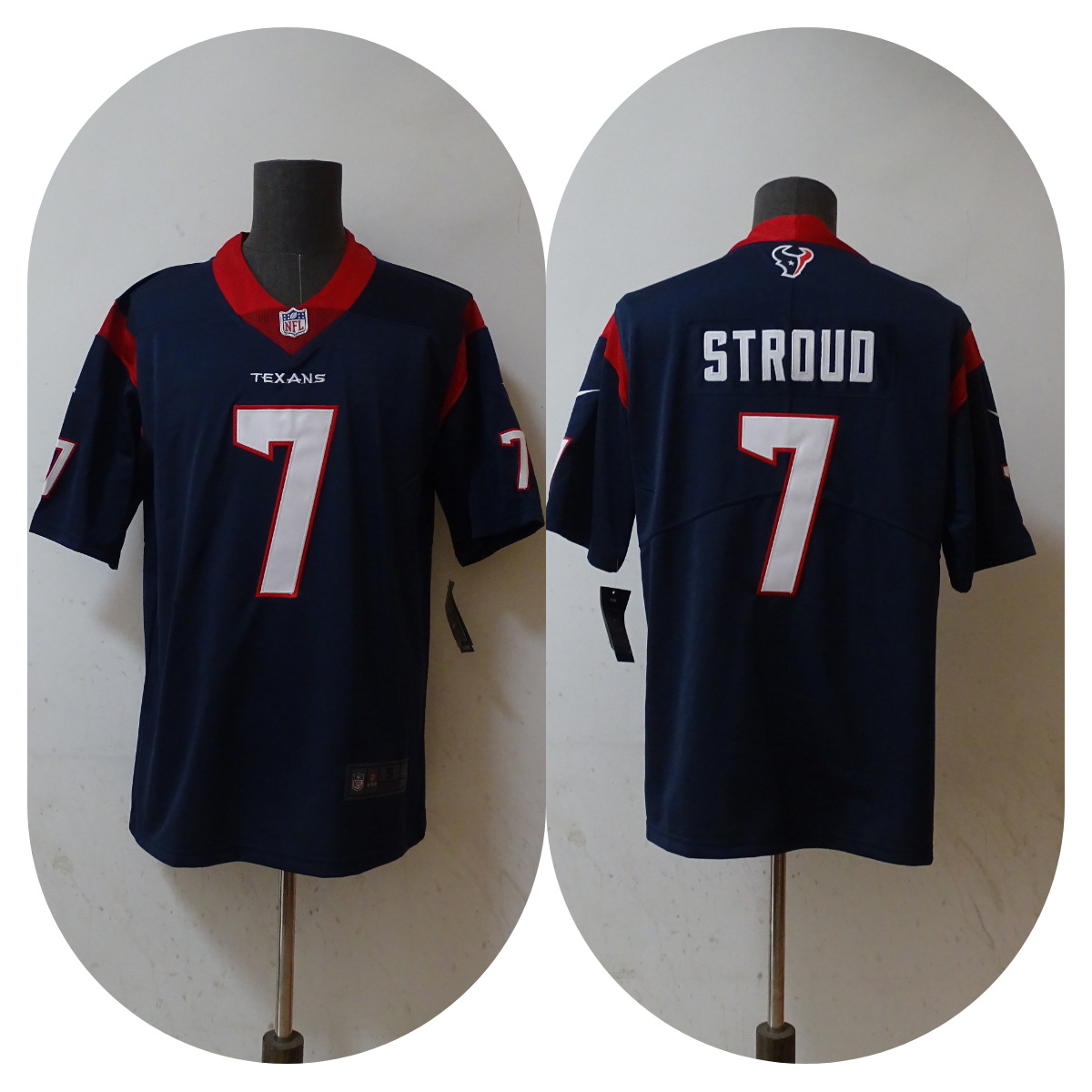 2026 NFL short-sleeved Texan team jersey, second generation embroidered, available for cross-border export.