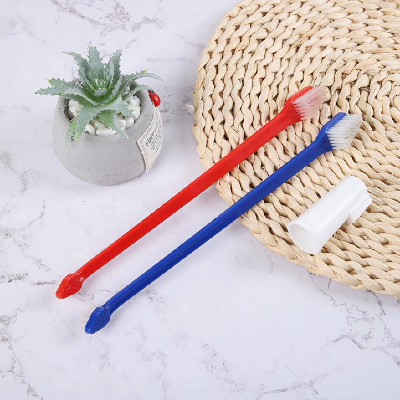 Мягкая щетина небольшого размера зубная щетка для домашних животных щетка для чистки домашних животных красота двуглавая зубная щетка для домашних животных