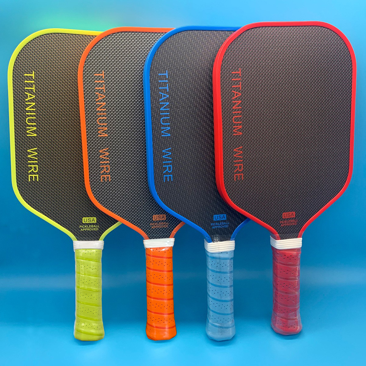 Custom Hot Pressed Titanium Wire Metal Alloy Braided Carbon Fiber Peak Racket Frosted Rough Competitive Professional