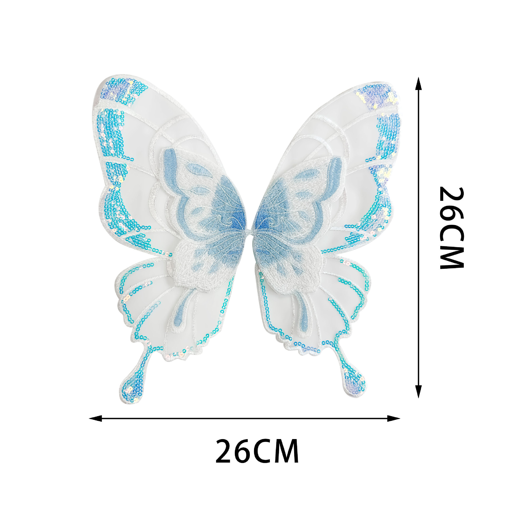 Azul sequilla doble encaje bordado mariposa pectoral pegatinas DIY niños adultos espectáculo accesorios de ropa image 5