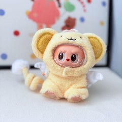 第二世代Labubu (服のみ) ストラップ布座る子供服ネット赤巻き尾小可愛いセット