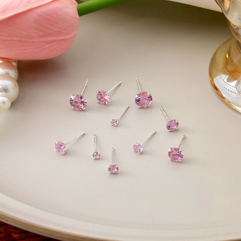 Zircon Material 1 Pair Simple Style Geometric Plating Zircon Ear Studs