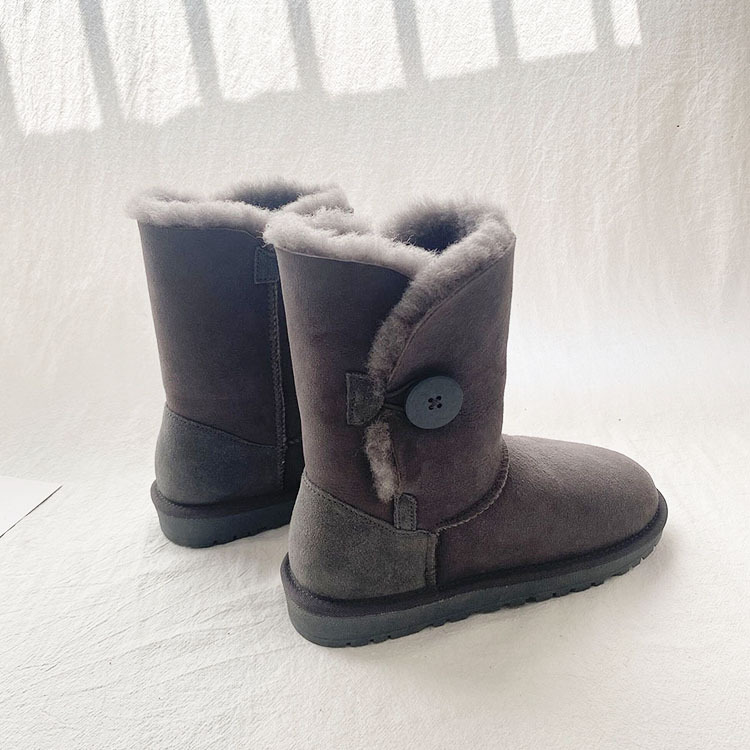 Women's Snow Boots With Sheep Fur Lining And Thick Wool Warmth_voghion.com