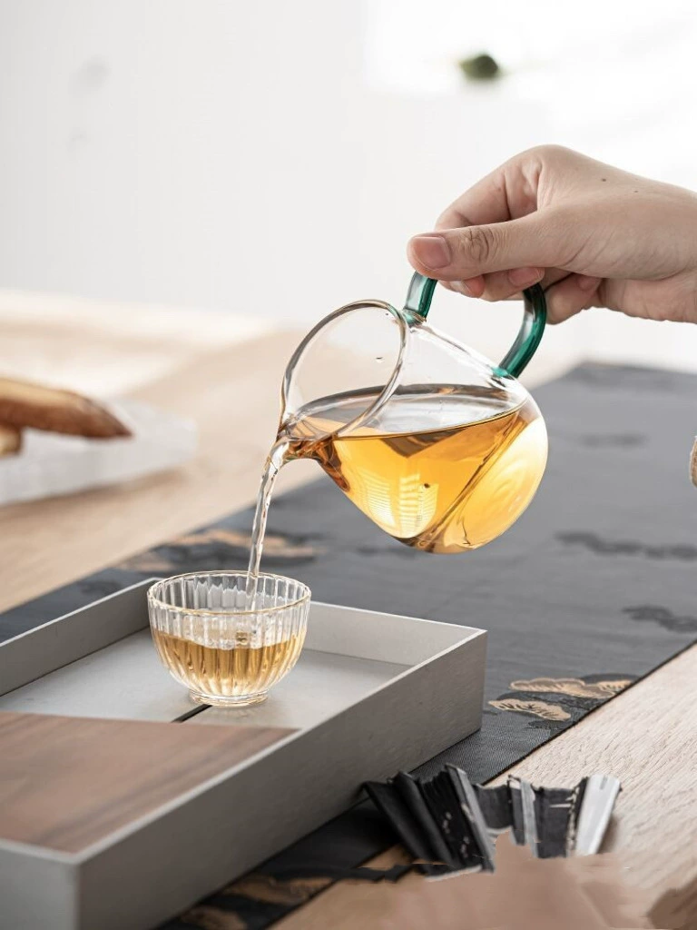 Glass Japanese tea set, increased thickness, internet celebrity