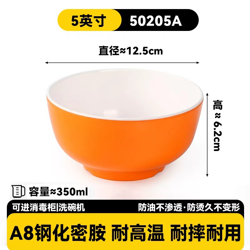 Tazlo de melamina de dos colores comedor de arroz tazón de plástico de porcelana de imitación comercial tazón de sopa tazón de gachas tazón de gachas de arroz frito tazón de alimento