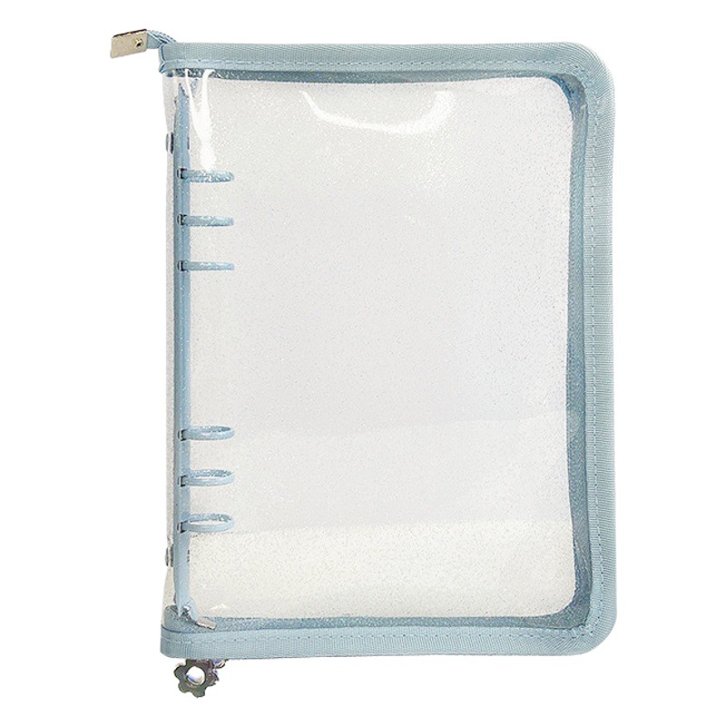 Corea del Sur De allí plana transparente brillo de la cremallera de 6 agujeros de hojas sueltas cuaderno ins estrella persiguiendo Diario A5A6