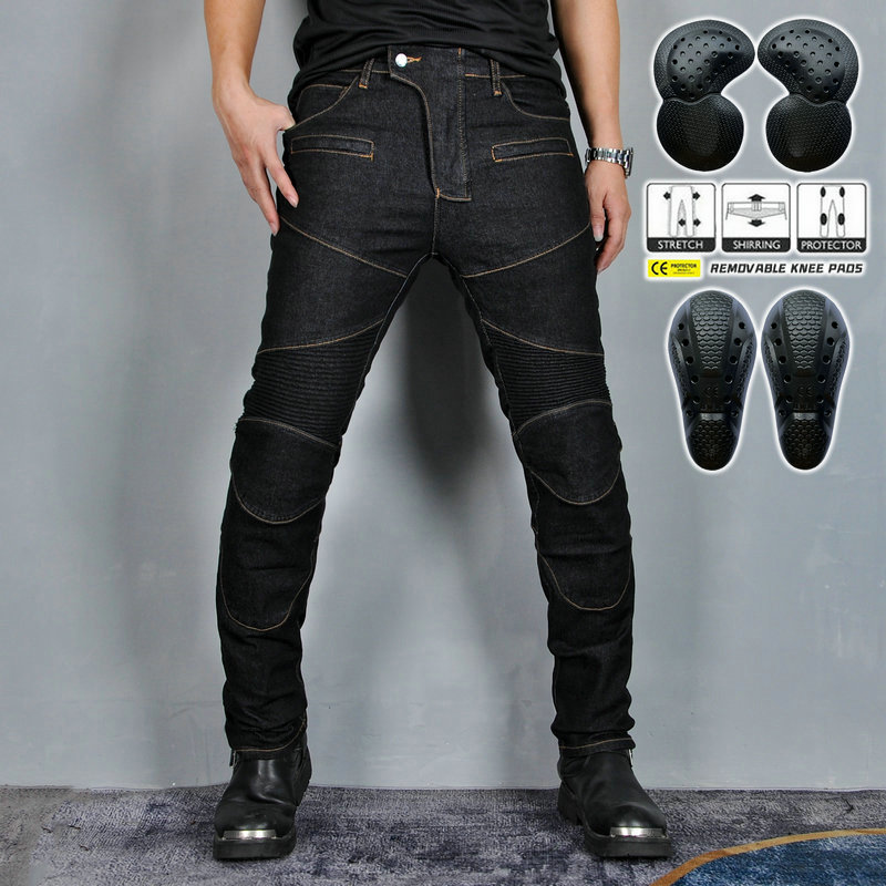 Volero JES-3 motocicleta jeans hombres de ocio al aire libre motocicleta estiramiento resistente a la caída pantalones todoterreno