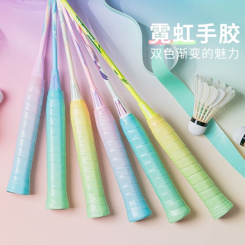 2025 new double gradient color hand glue badminton racket tennis racket sweat absorption belt non-slip fishing rod handle winding strap