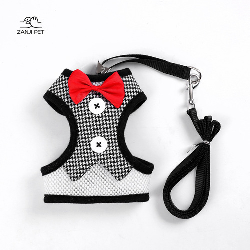 Pet supplies wholesale Teddy Bichon outdoor harness bear bow harness set dog leash dog rope