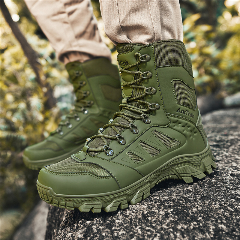 Botas de combate al aire libre para hombres, botas tácticas para hombres, botas de desierto para hombres, botas de montaña para hombres, botas de campo a fondo para hombres