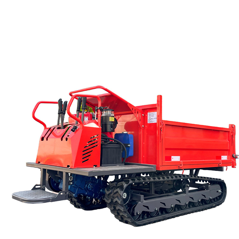 Tractor de orugas de montaña pequeño tipo caminante camión de volcado agrícola camión de orugas de huerto todo terreno