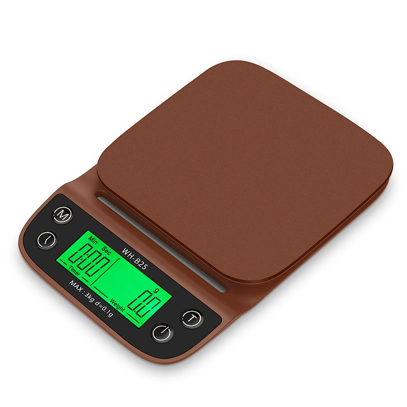 Бытовая тарелка многофункциональное взвешивание и хронометраж ручного кофе электронный вес кухонной выпечки весы 3kg/0.1G