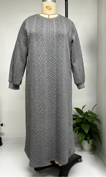 AB312 2023 Eid Al-Fitr Arabic Dubai Embroidered Patch Dress Muslim Party Evening Gown_ecoleips.com