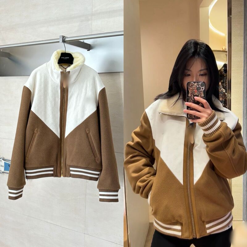 Ceiling Quality Lujia Ss26 Autumn and Winter Men's Ski Series Shearling Collar Stitching Jacket Jacket