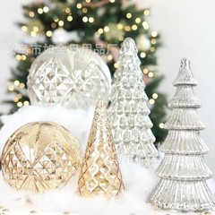 跨境Mercury Glass LED Christmas Tree水银玻璃 LED 圣诞树