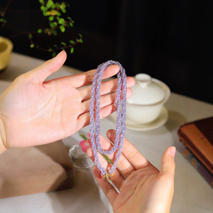 Jin Yutang Xinjiang Hetian Jade Boutique Smoky Purple Necklace Jade Fine, Oily, Full, Smooth, Simple and Unpretentious