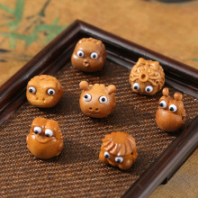 天然檀木雕刻多种卡通动物摆件呱呱配饰玩具钥匙扣挂件吊坠配件