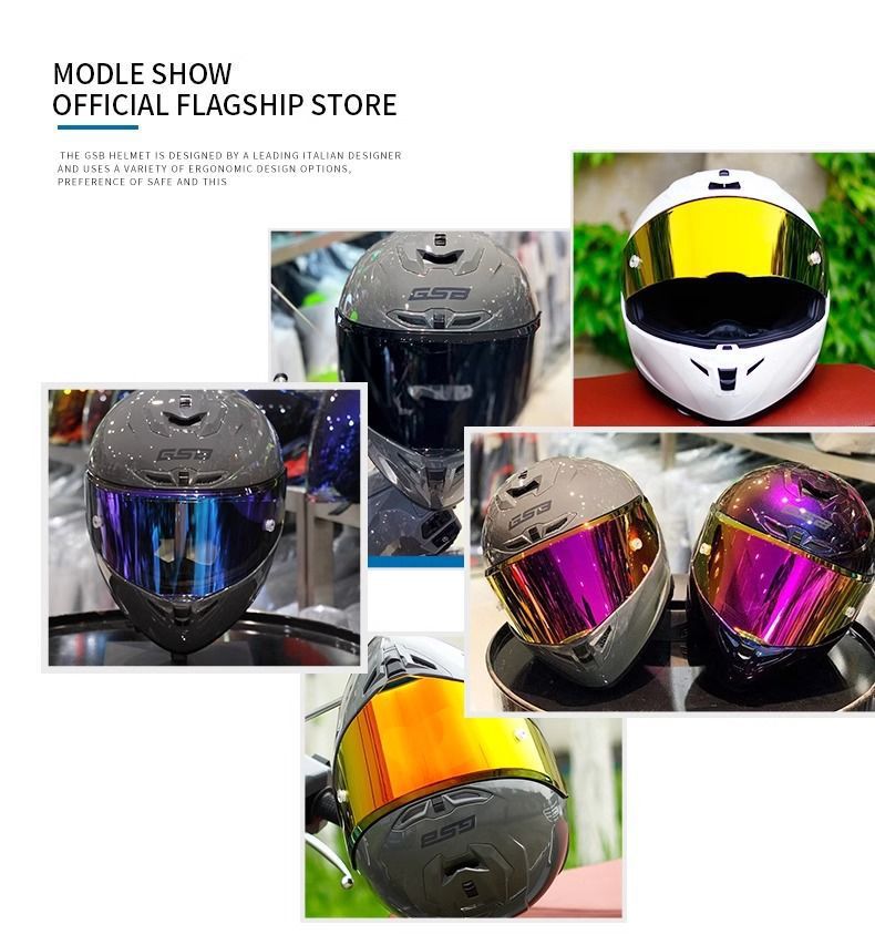 Gsb 361 Electric Vehicle Helmet Men's Full-Coverage Motorcycle Personalized Racing Helmet All-Season Universal Cool Matte Black