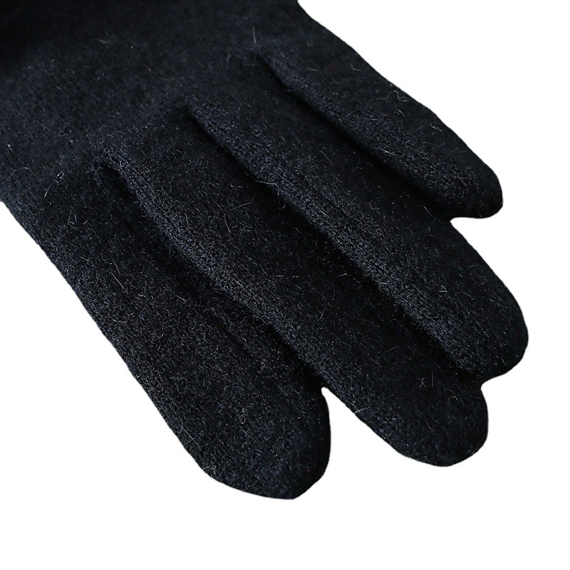 韩版秋冬季女士手套保暖羊毛兔毛球开车羊绒针织加绒包邮触屏手套