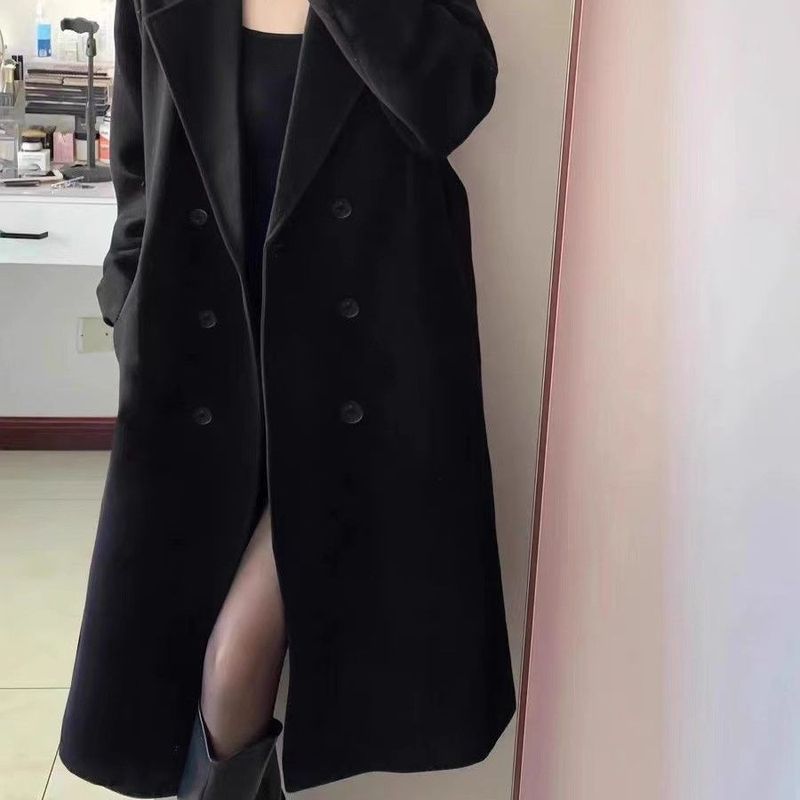 毛呢外套大衣女宽松秋冬新款赫本风小个子韩系感温柔呢子秋冬季|undefined