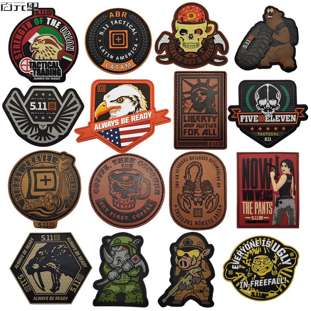 泰沣跨境PVC软胶卡通精美立体图案魔术贴臂章背包贴士气章徽章