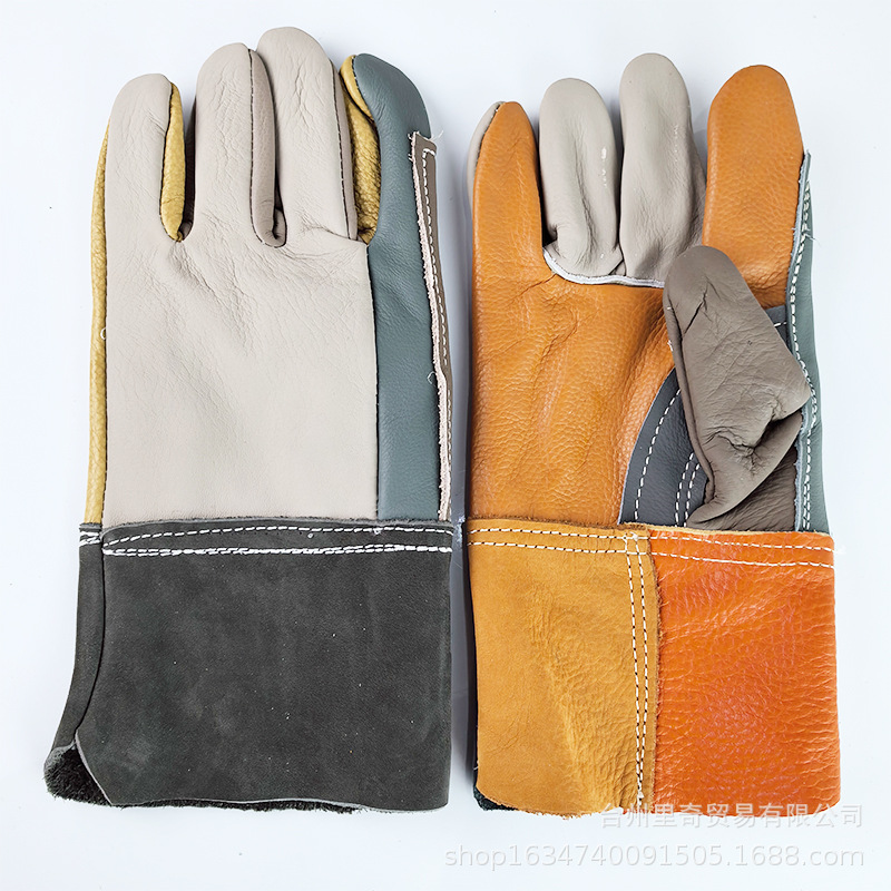 工厂批发价船厂手套防火线牛皮电焊手套中长款29cm焊工防烫手套