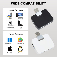 分线器一拖四集线器折叠方形4口扩展器多接口USB 3.0跨境拓展usb