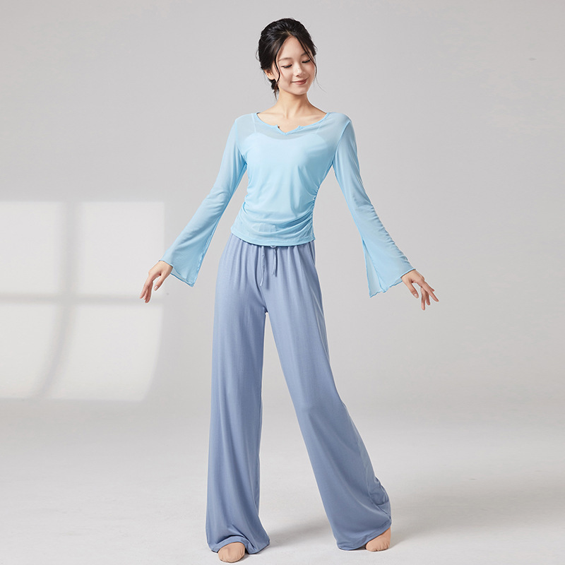 舞蹈服女套装飘逸纱衣中国古典舞练功服现代舞蹈表演服瑜伽形体服|undefined