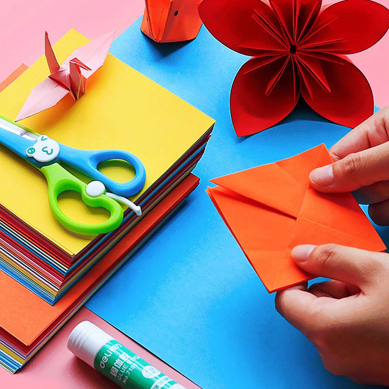 Origami Color Paper Set Kindergarten Children and Primary School Students Hand-cut Paper-cut Color Making Material Cardboard Paper-cut Book Origami Color Paper Set Kindergarten Children and Primary School Students Hand-cut Paper-cut Color Making Material Cardboard Paper-cut Book