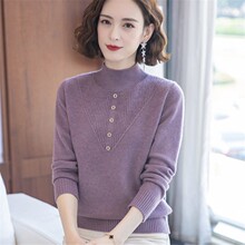 时尚妈妈秋冬装加厚毛衣洋气打底衫中老年女保暖内搭针织上衣