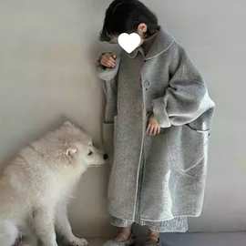 女童外套秋冬款新款韩系穿搭高级感童装儿童夹棉加厚毛呢大衣