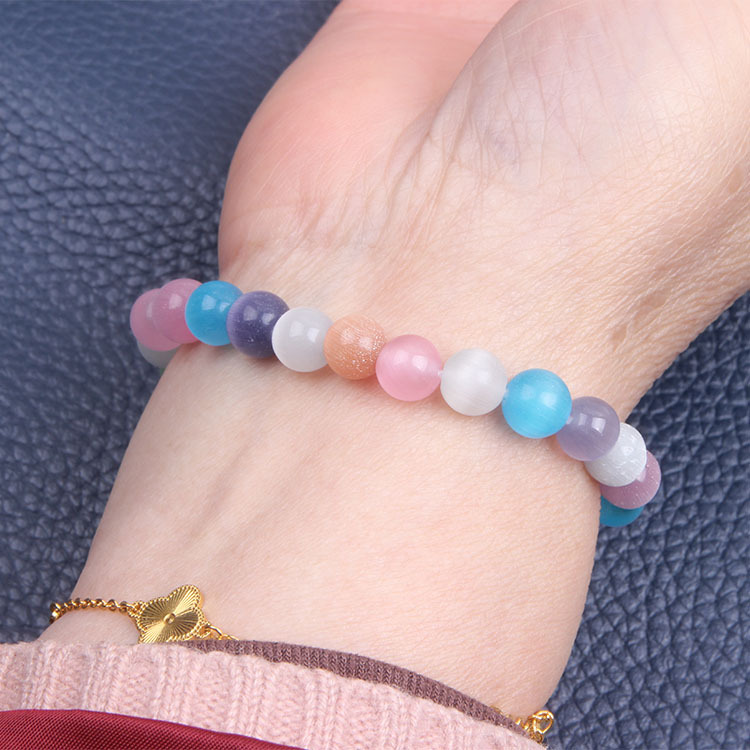 컬러풀 비즈 캣츠아이 스톤 12mm/약 17개 39g