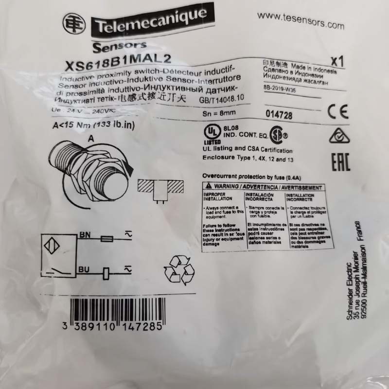 全新原装电感式接近开关XS618B1MAL2替代XS618B1MAL2C PAL2传感器