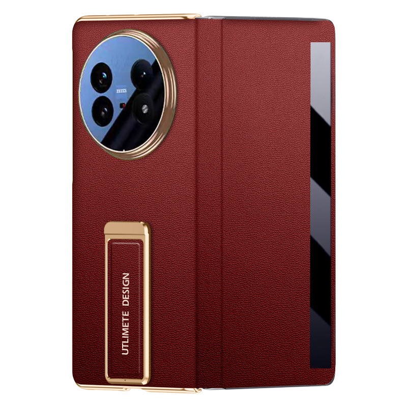 适用VIVOXFold5手机壳电镀翻盖旋转支架折叠屏皮套防摔金边磁吸套|undefined
