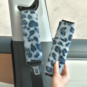 Fərdi Leopard Printli Yumşaq Avtomobil Təhlükəsizlik Kəməri Çiyin Pedi, Universal