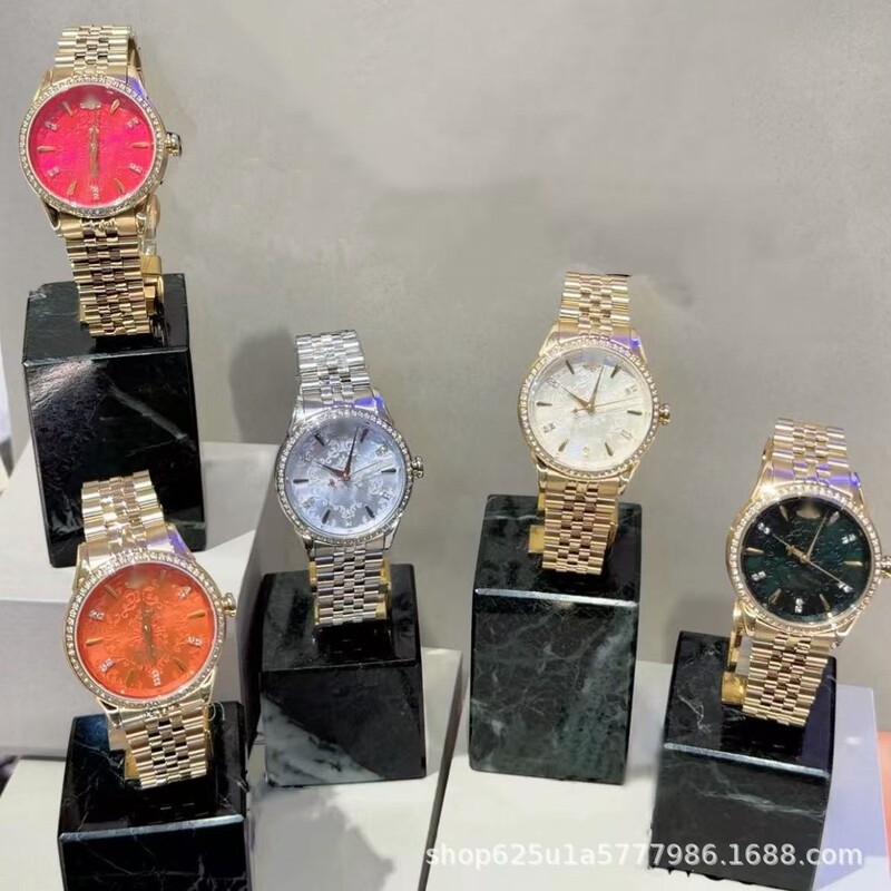 Empress Dowager Watch Steel Band Crushed Ice Series Cherry Moonlight Carved Adjustable Women's Watch with a High-End Feel and Waterproof