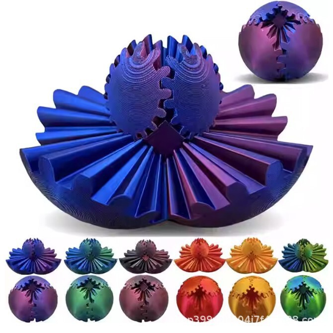 Cross-border explosion 3D Printed Gear Ball Spin Ball spin magic fidget toy