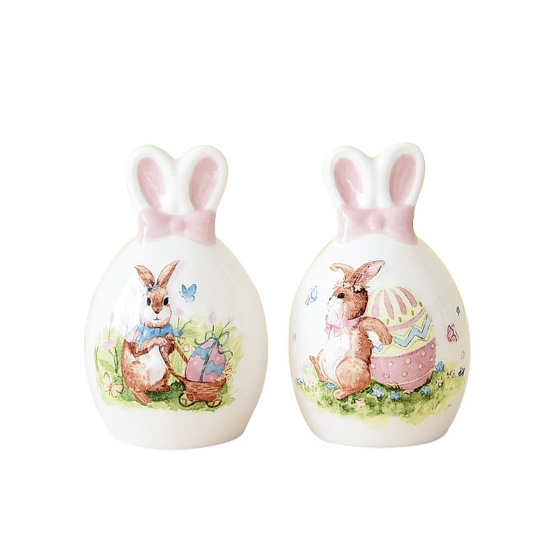 Cerámica de Pascua dibujos animados conejo adorable hogar conejo oreja picer botella de sabor para el hogar nuevos productos de preventa