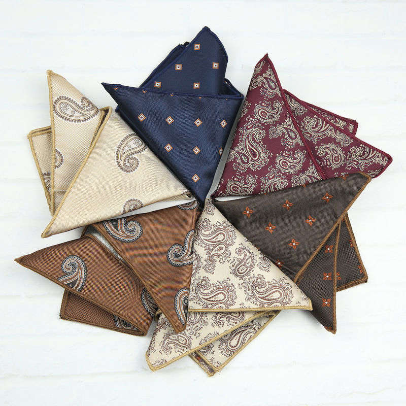 Business Retro Versatile Small Square Scarf Men's Suit Pocket Square Multi-Color Floral Formal Wear Wedding Accessories
