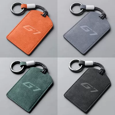 Key Case Suede Leather Men's and Car key bag - dark-green-g7-sports-rope