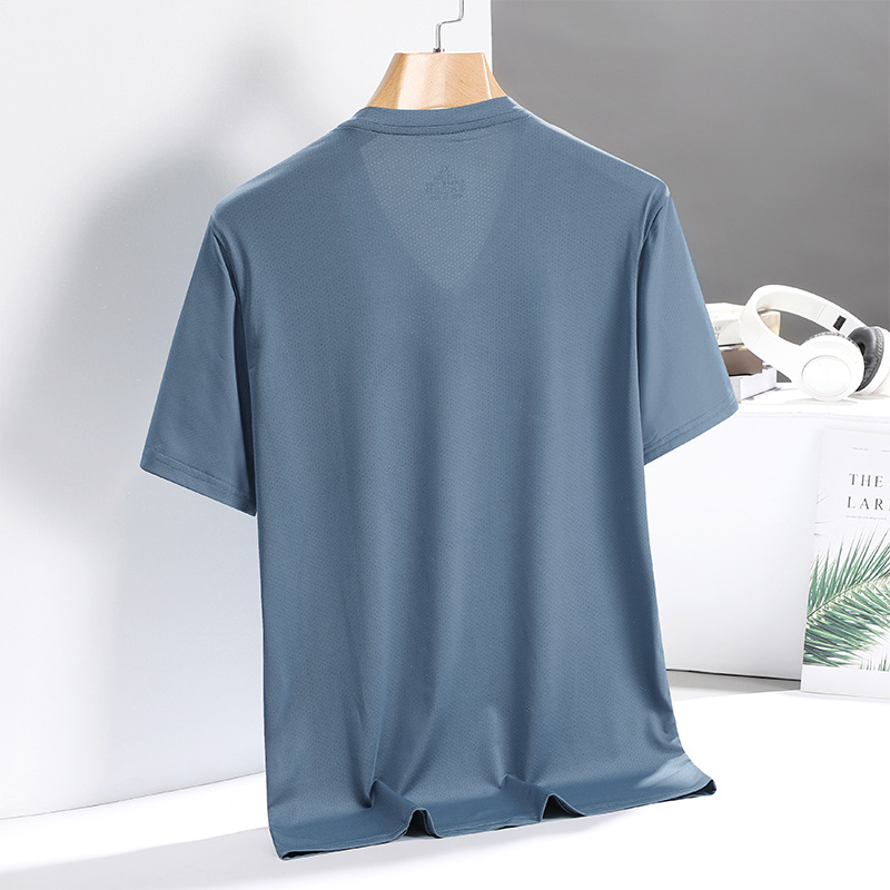 Vale la pena acquistare una scollatura a cuore di pollo, maglietta a maniche corte in seta per pattinaggio sul ghiaccio per uomo, papà di mezza età estivo, scollo a V,_voghion.com